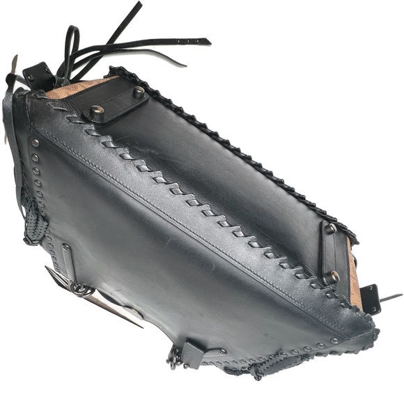 Coach Tattoo Dreamer 36 Chelsey Champlain Fringe Moth Gothic Skull Black Bag - Picture 7 of 15